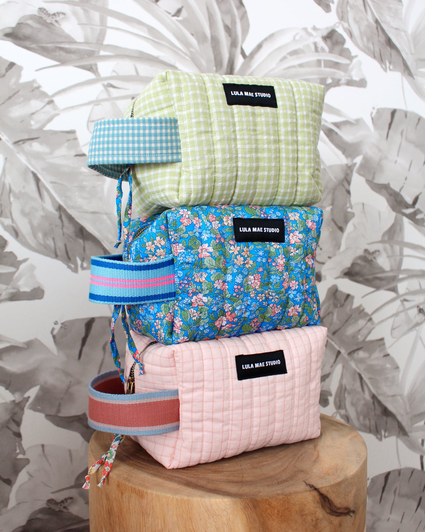 Neceser Cuadrado Cuadro Verde Manzana