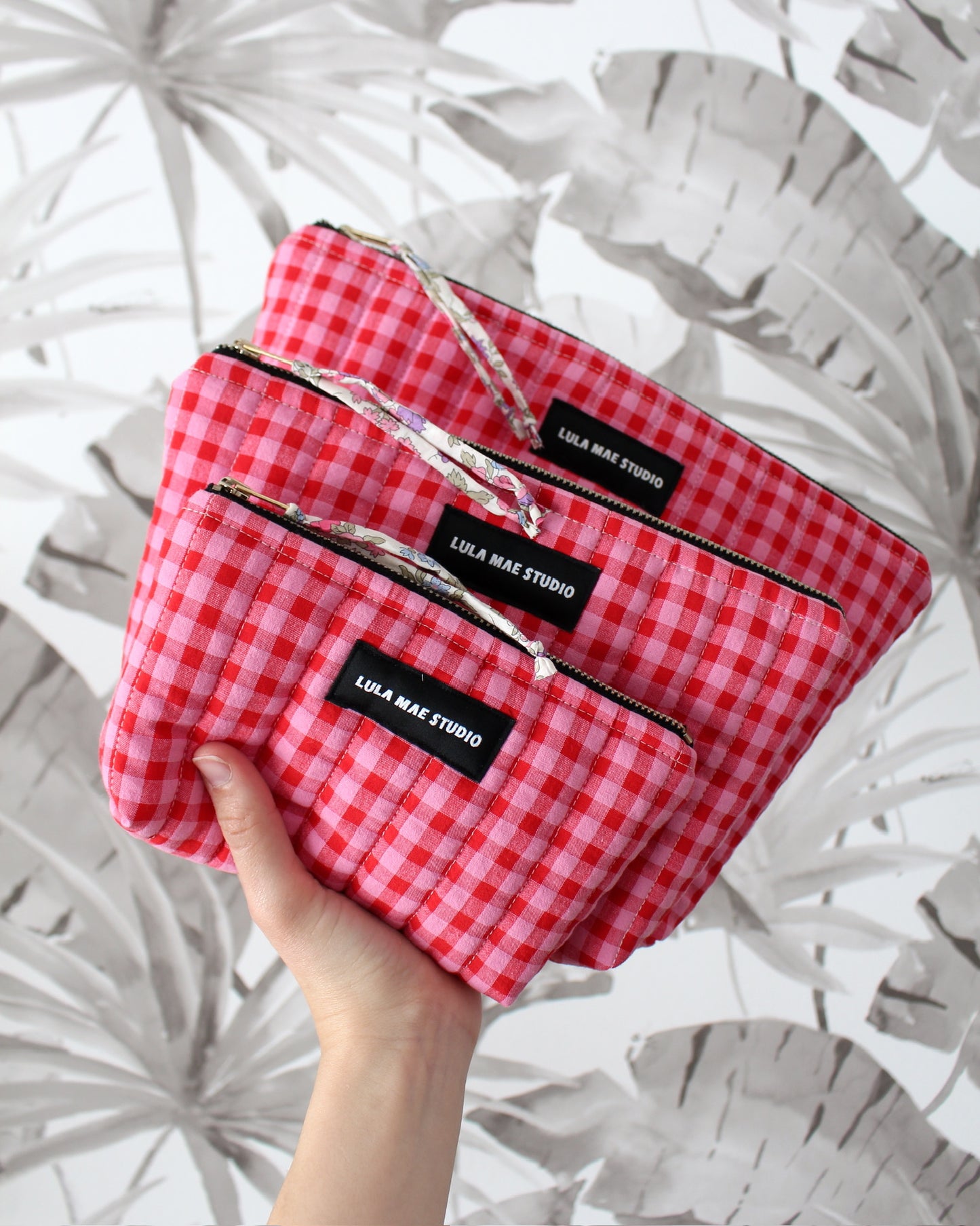 Neceser Vichy Rojo y Rosa