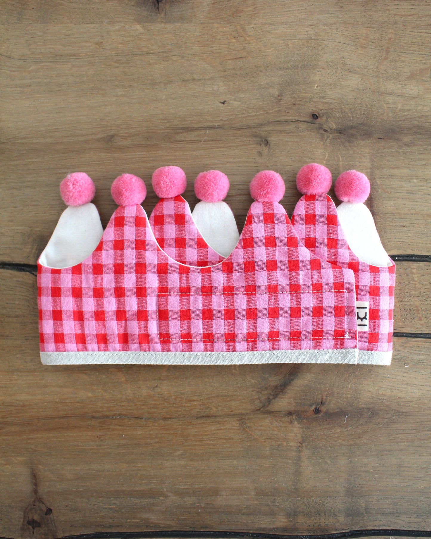 Corona Baby Vichy Rojo y Rosa