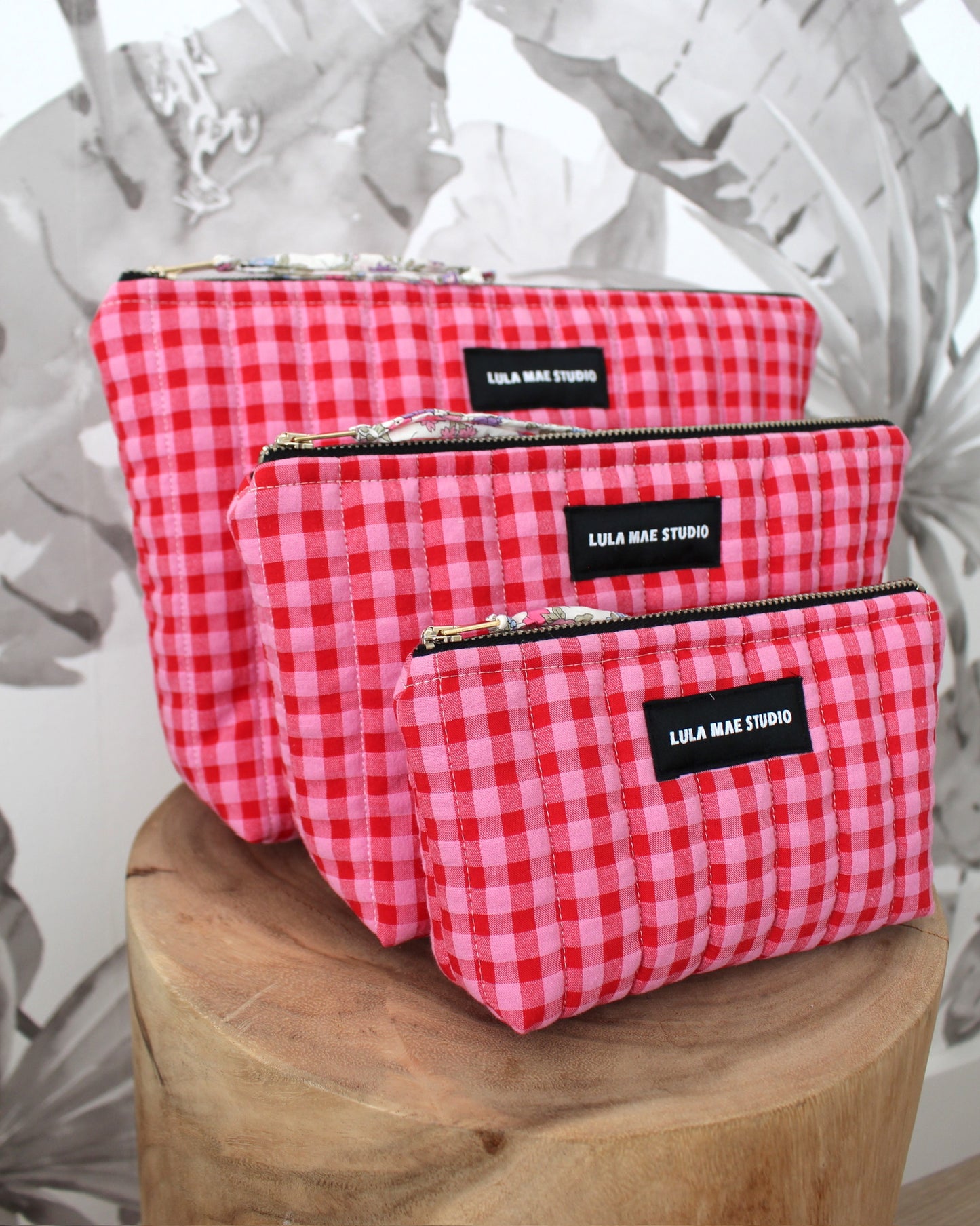 Neceser Vichy Rojo y Rosa