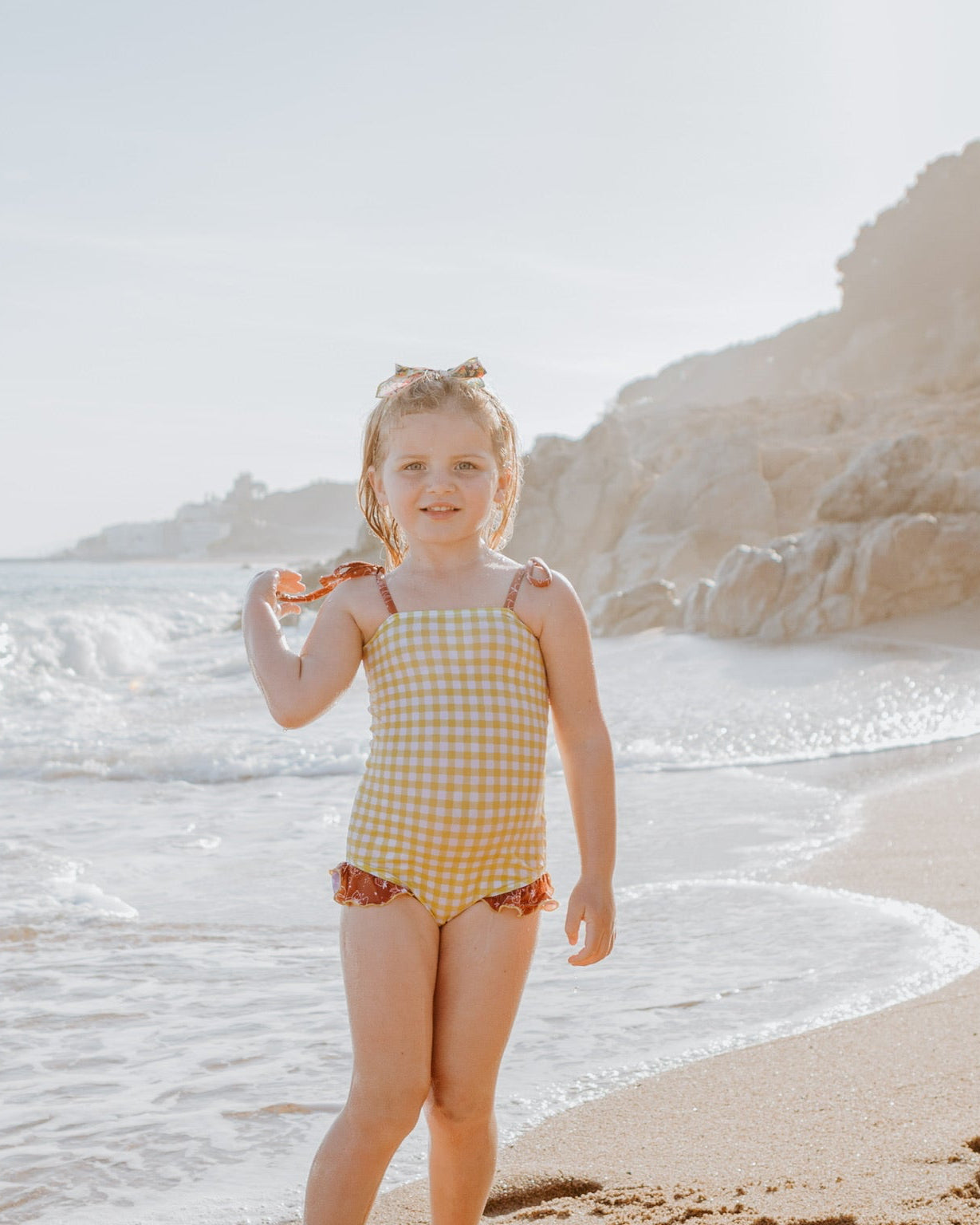 Bañador Niña Vichy Amarillo