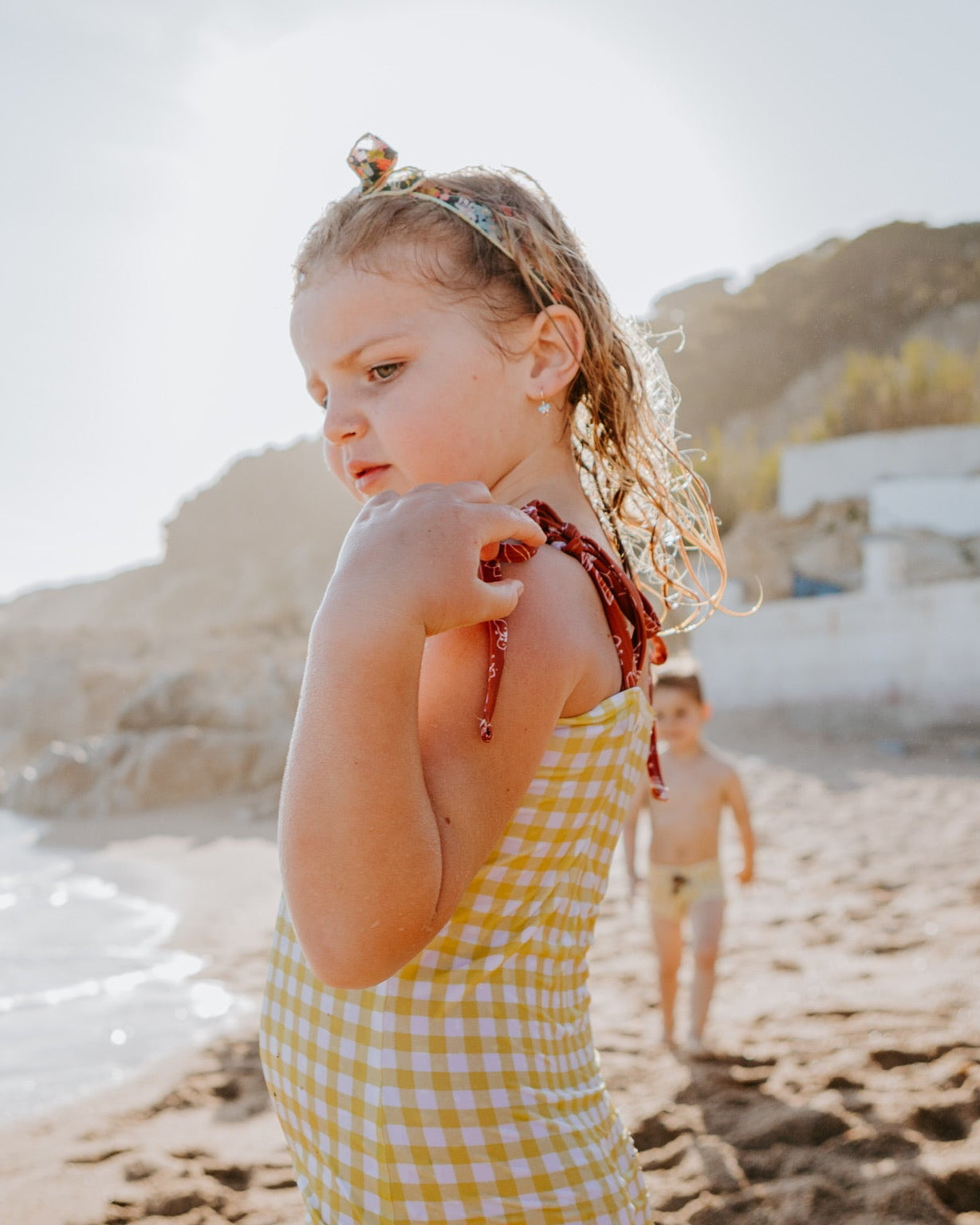 Bañador Niña Vichy Amarillo