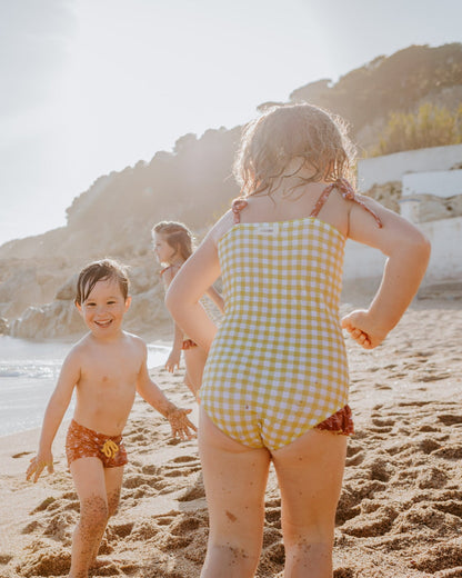 Bañador Niña Vichy Amarillo