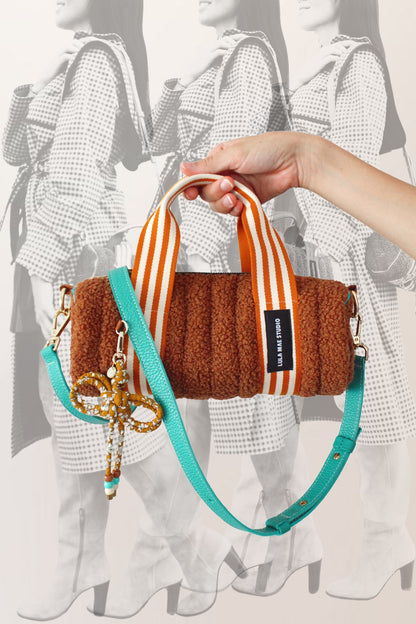 Correa Bandolera en piel Turquesa Multiposición