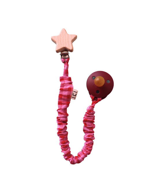 Chupetero Vichy Rojo y Rosa