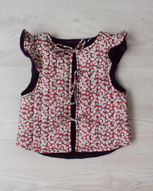Chaleco Niña Liberty Ffion Rojo y Terciopelo