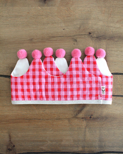 Corona Baby Vichy Rojo y Rosa