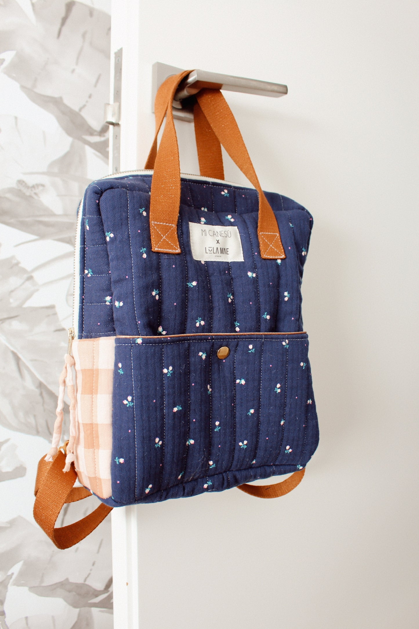 Mochila Pequeña Miniflor Rainy y Vichy Cinnamon