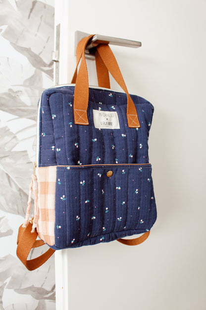 Mochila Pequeña Miniflor Rainy y Vichy Cinnamon