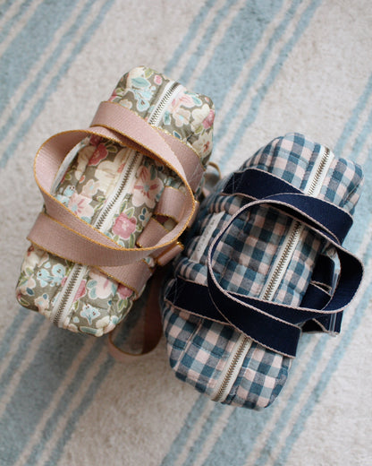 Mochila Pequeña Vichy Azul y Cosmos