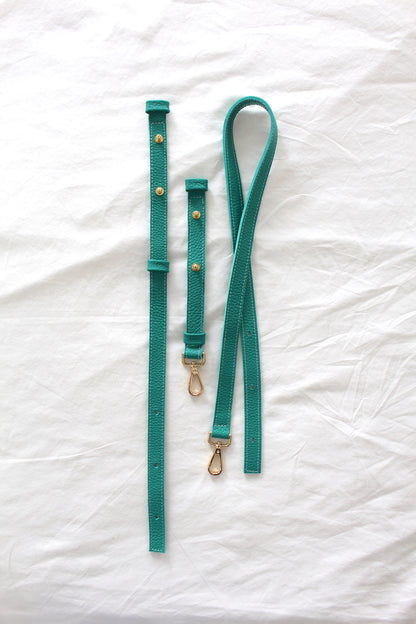 Correa Bandolera en piel Turquesa Multiposición