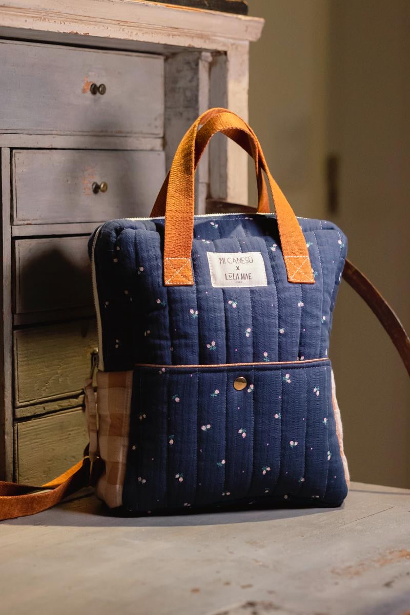 Mochila Pequeña Miniflor Rainy y Vichy Cinnamon